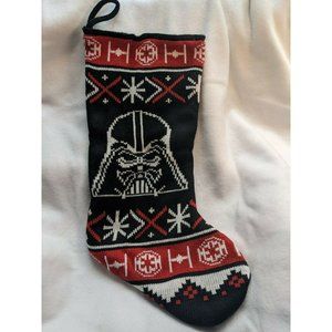 STAR WARS Darth Vader 18in Knit Christmas Stocking Black Red Holiday lined nerd